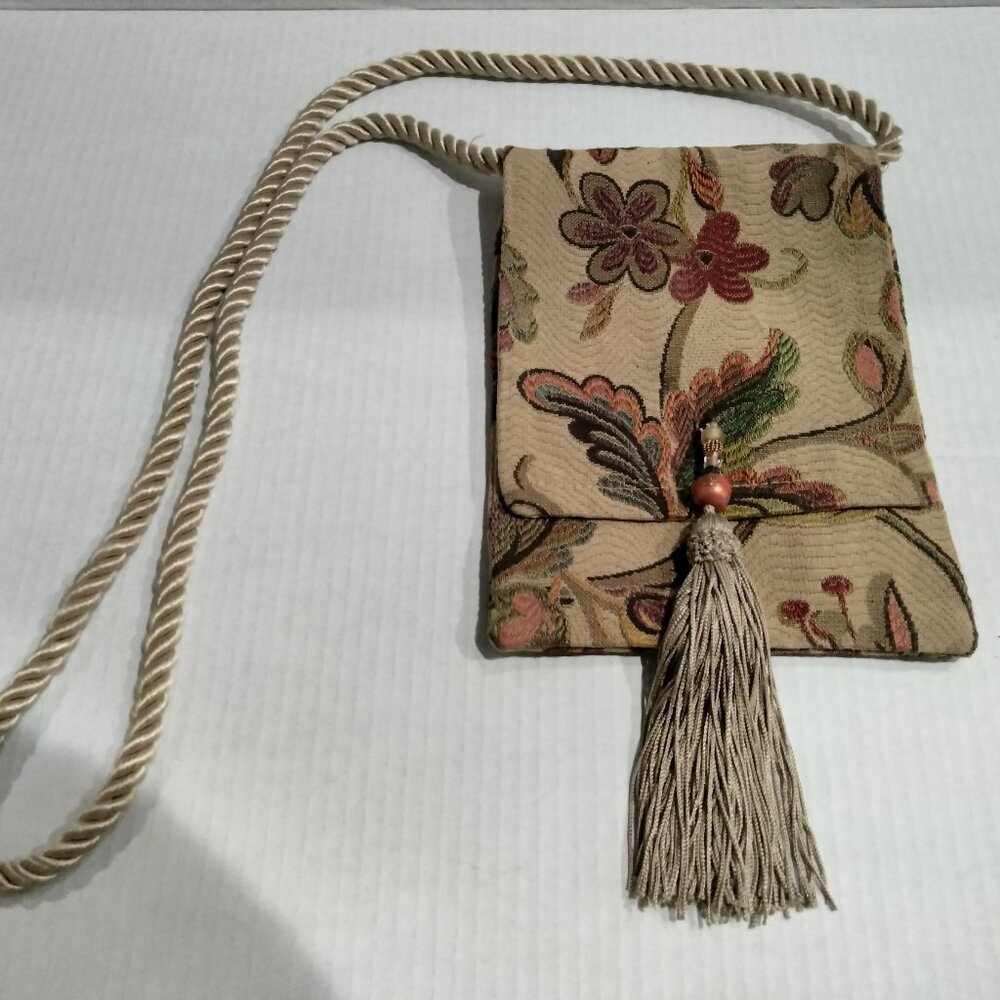 Alice’s Tapestries Boho Floral Crossbody Bag, Handcrafted, NWOT